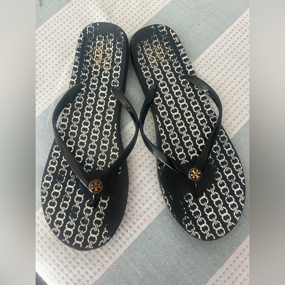 Tory Burch Black and White Platform Sandals US 11